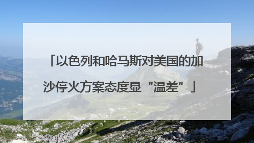 以色列和哈马斯对美国的加沙停火方案态度显“温差”