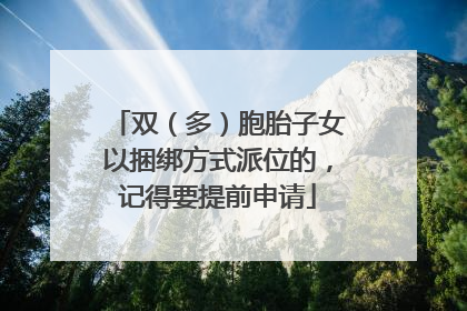 双（多）胞胎子女以捆绑方式派位的，记得要提前申请