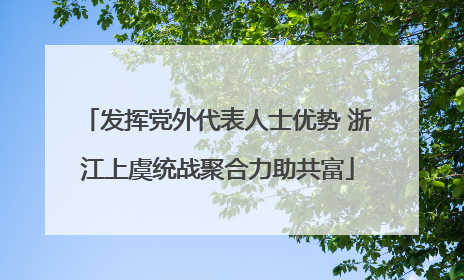 发挥党外代表人士优势 浙江上虞统战聚合力助共富
