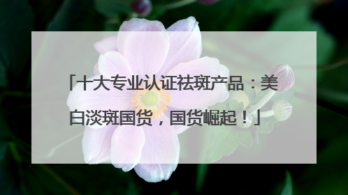 十大专业认证祛斑产品：美白淡斑国货，国货崛起！