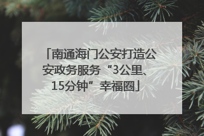 南通海门公安打造公安政务服务“3公里、15分钟”幸福圈