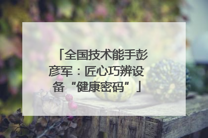 全国技术能手彭彦军：匠心巧辨设备“健康密码”