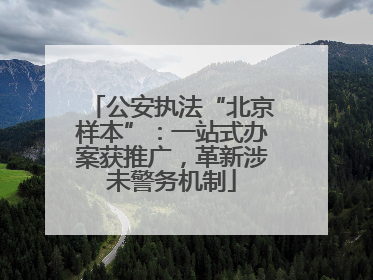 公安执法“北京样本”：一站式办案获推广，革新涉未警务机制