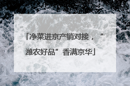 净菜进京产销对接，“潍农好品”香满京华