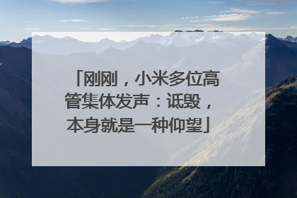 刚刚，小米多位高管集体发声：诋毁，本身就是一种仰望