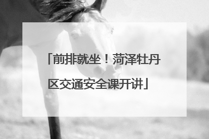 前排就坐！菏泽牡丹区交通安全课开讲