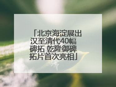 北京海淀展出汉至清代40幅碑拓 乾隆御碑拓片首次亮相
