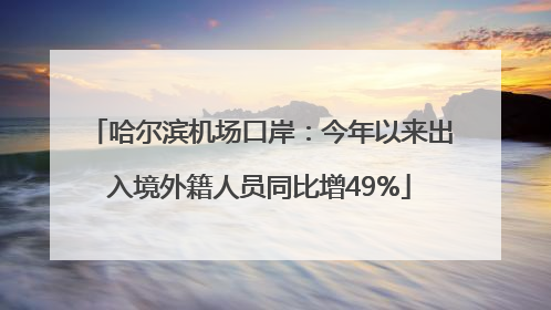 哈尔滨机场口岸：今年以来出入境外籍人员同比增49%