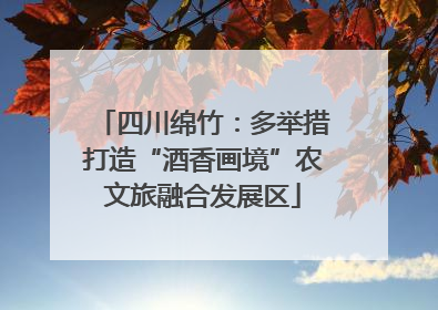 四川绵竹：多举措打造“酒香画境”农文旅融合发展区