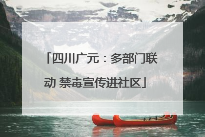 四川广元：多部门联动 禁毒宣传进社区