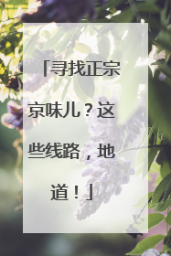 寻找正宗京味儿？这些线路，地道！