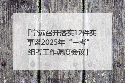 宁远召开落实12件实事暨2025年“三考”组考工作调度会议