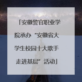 安徽警官职业学院承办“安徽省大学生校园十大歌手走进基层”活动