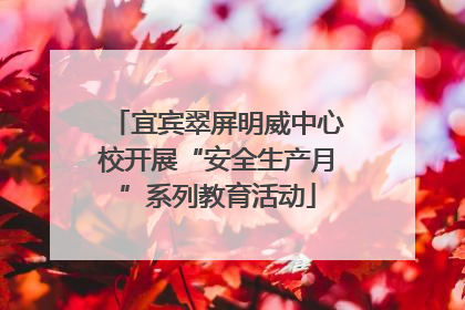 宜宾翠屏明威中心校开展“安全生产月”系列教育活动