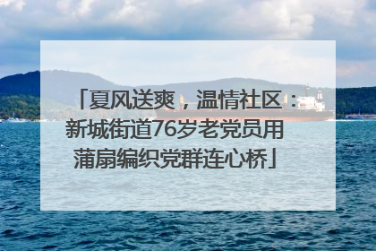 夏风送爽，温情社区：新城街道76岁老党员用蒲扇编织党群连心桥