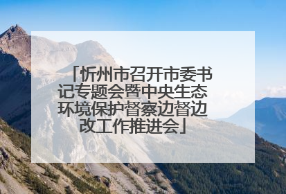 忻州市召开市委书记专题会暨中央生态环境保护督察边督边改工作推进会