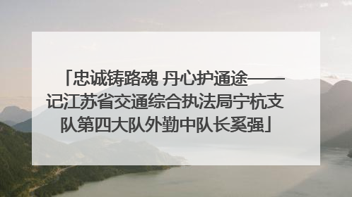 忠诚铸路魂 丹心护通途——记江苏省交通综合执法局宁杭支队第四大队外勤中队长奚强