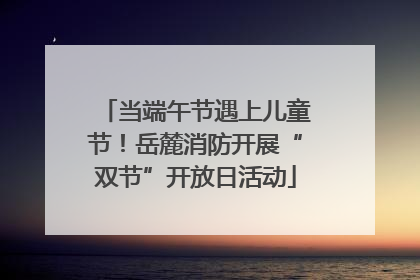 当端午节遇上儿童节！岳麓消防开展“双节”开放日活动