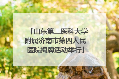 山东第二医科大学附属济南市第四人民医院揭牌活动举行