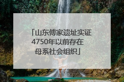 山东傅家遗址实证4750年以前存在母系社会组织