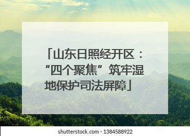 山东日照经开区：“四个聚焦”筑牢湿地保护司法屏障