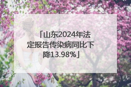 山东2024年法定报告传染病同比下降13.98%