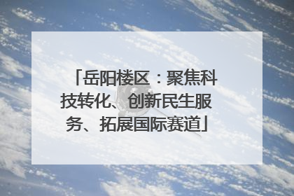 岳阳楼区：聚焦科技转化、创新民生服务、拓展国际赛道