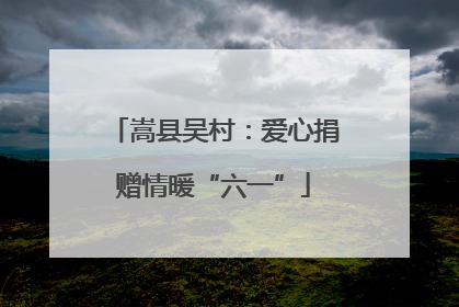 嵩县吴村：爱心捐赠情暖“六一”
