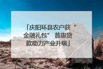 庆阳环县农户获“金融礼包” 普惠贷款助力产业升级