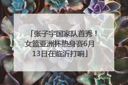张子宇国家队首秀！女篮亚洲杯热身赛6月13日在临沂打响