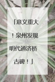 意义重大！泉州发现明代通济桥古碑！