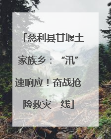慈利县甘堰土家族乡：“汛”速响应！奋战抢险救灾一线