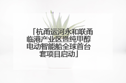杭甬运河永和联甬临港产业区暨纯甲醇电动智能船全球首台套项目启动