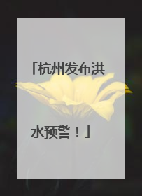 杭州发布洪水预警！