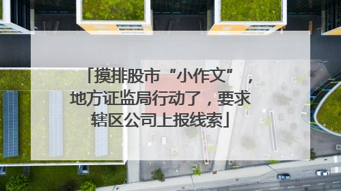 摸排股市“小作文”，地方证监局行动了，要求辖区公司上报线索