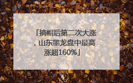 摘帽后第二次大涨，山东墨龙盘中最高涨超160%