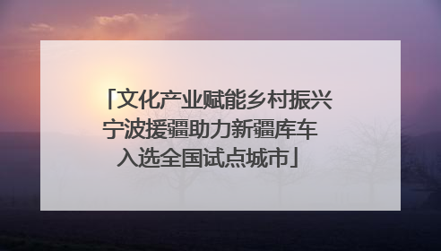 文化产业赋能乡村振兴 宁波援疆助力新疆库车入选全国试点城市