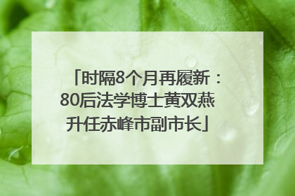 时隔8个月再履新：80后法学博士黄双燕升任赤峰市副市长
