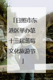 日照市东港区举办第十三届蓝莓文化旅游节