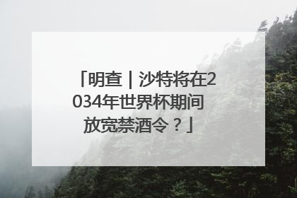 明查｜沙特将在2034年世界杯期间放宽禁酒令？