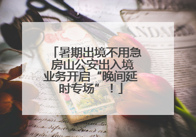 暑期出境不用急 房山公安出入境业务开启“晚间延时专场”！