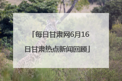 每日甘肃网6月16日甘肃热点新闻回顾