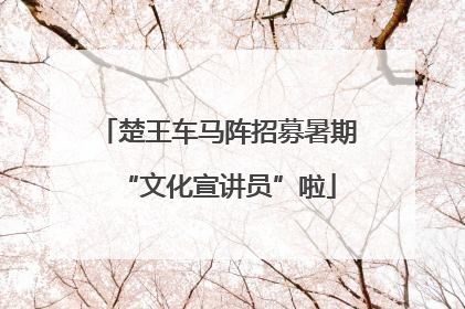 楚王车马阵招募暑期“文化宣讲员”啦