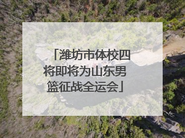 潍坊市体校四将即将为山东男篮征战全运会