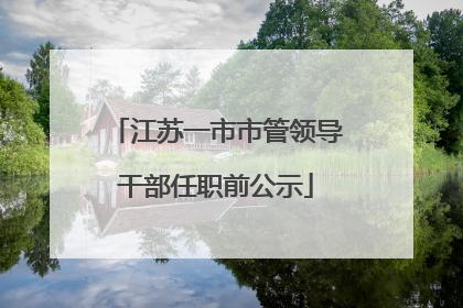 江苏一市市管领导干部任职前公示