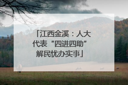 江西金溪：人大代表“四进四助”解民忧办实事