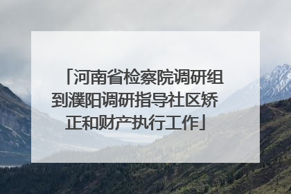 河南省检察院调研组到濮阳调研指导社区矫正和财产执行工作