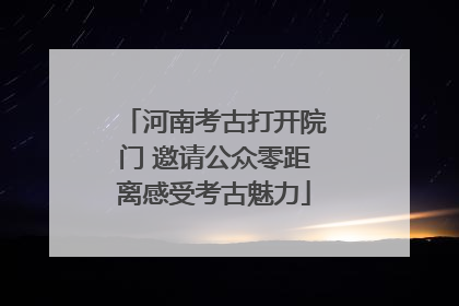 河南考古打开院门 邀请公众零距离感受考古魅力
