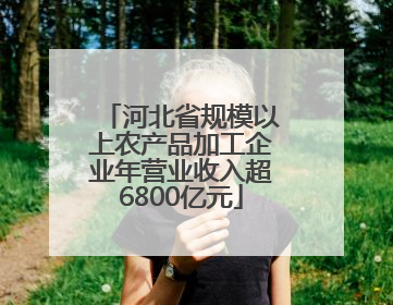 河北省规模以上农产品加工企业年营业收入超6800亿元