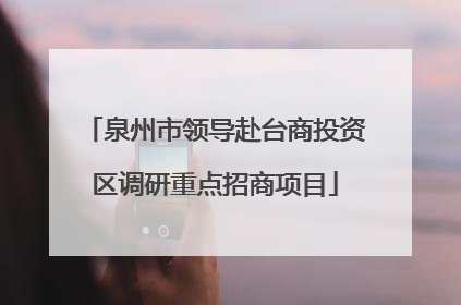 泉州市领导赴台商投资区调研重点招商项目